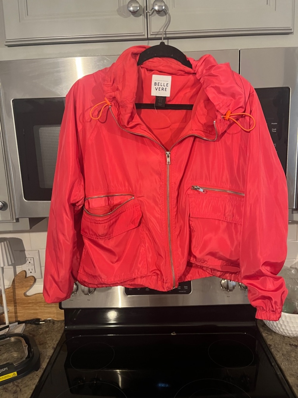 Belle Vere Coral Pink Lightweight Bomber Jacket with Hood